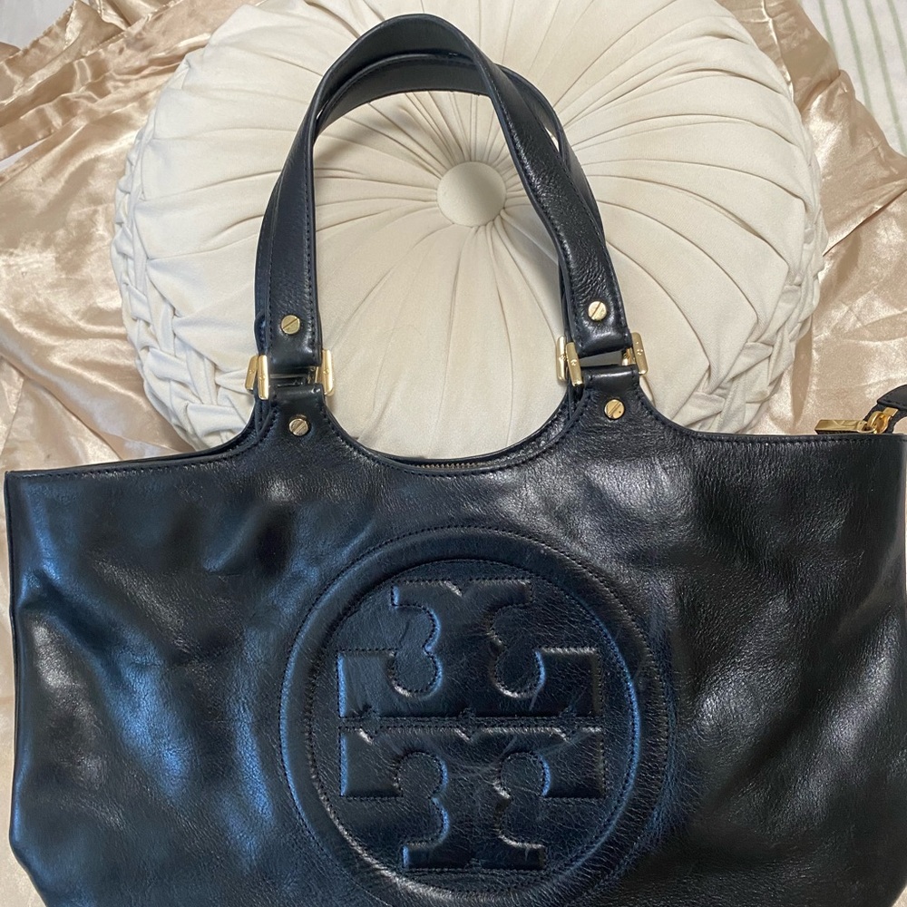 Tory Burch black Leather Tote
